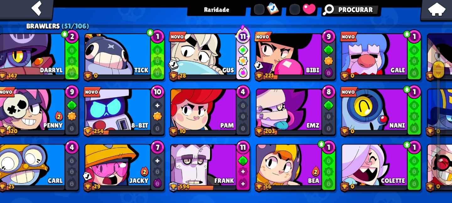 SUBA DE ELO RÁPIDO! CONTA BRAWL STARS COM 51 BRAWLERS E RANK OURO!