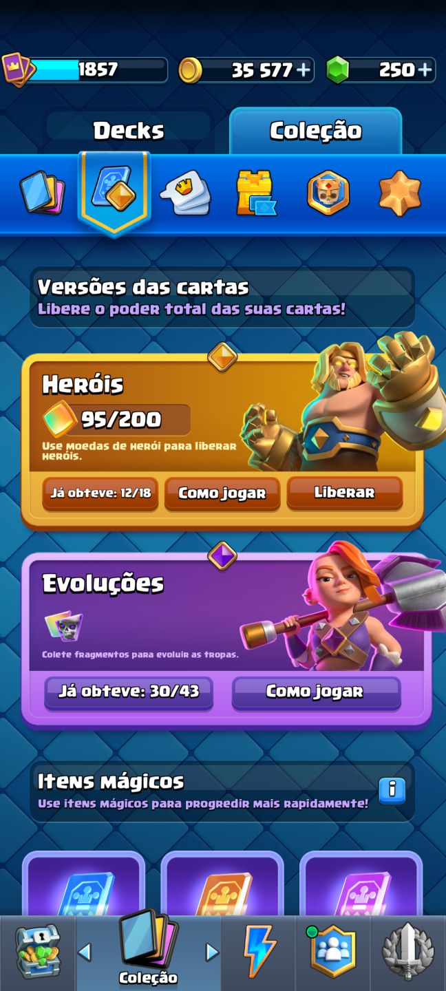 Conta de Clash de 8 anos com muitas evoluções e heróis!!