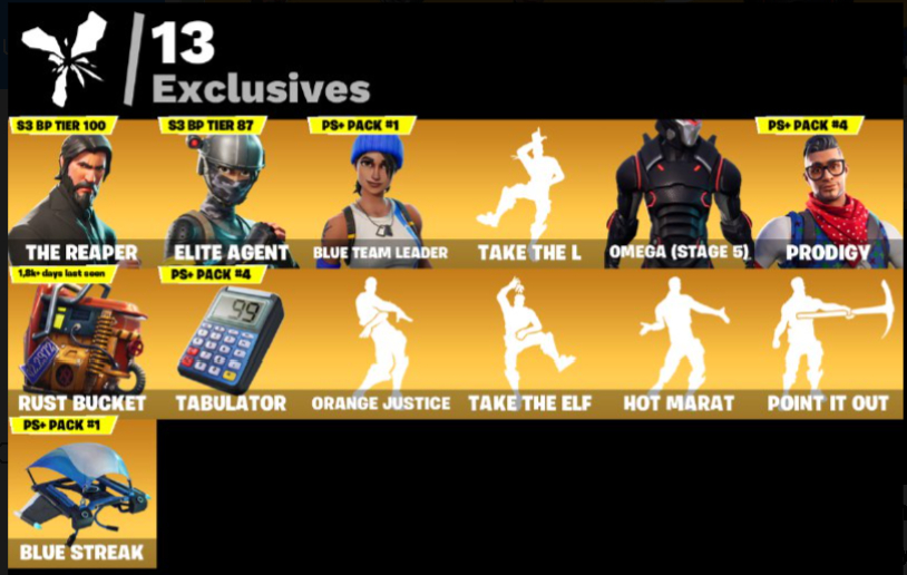 Conta fortnite- s3 s4 full 1skin psn 120skins