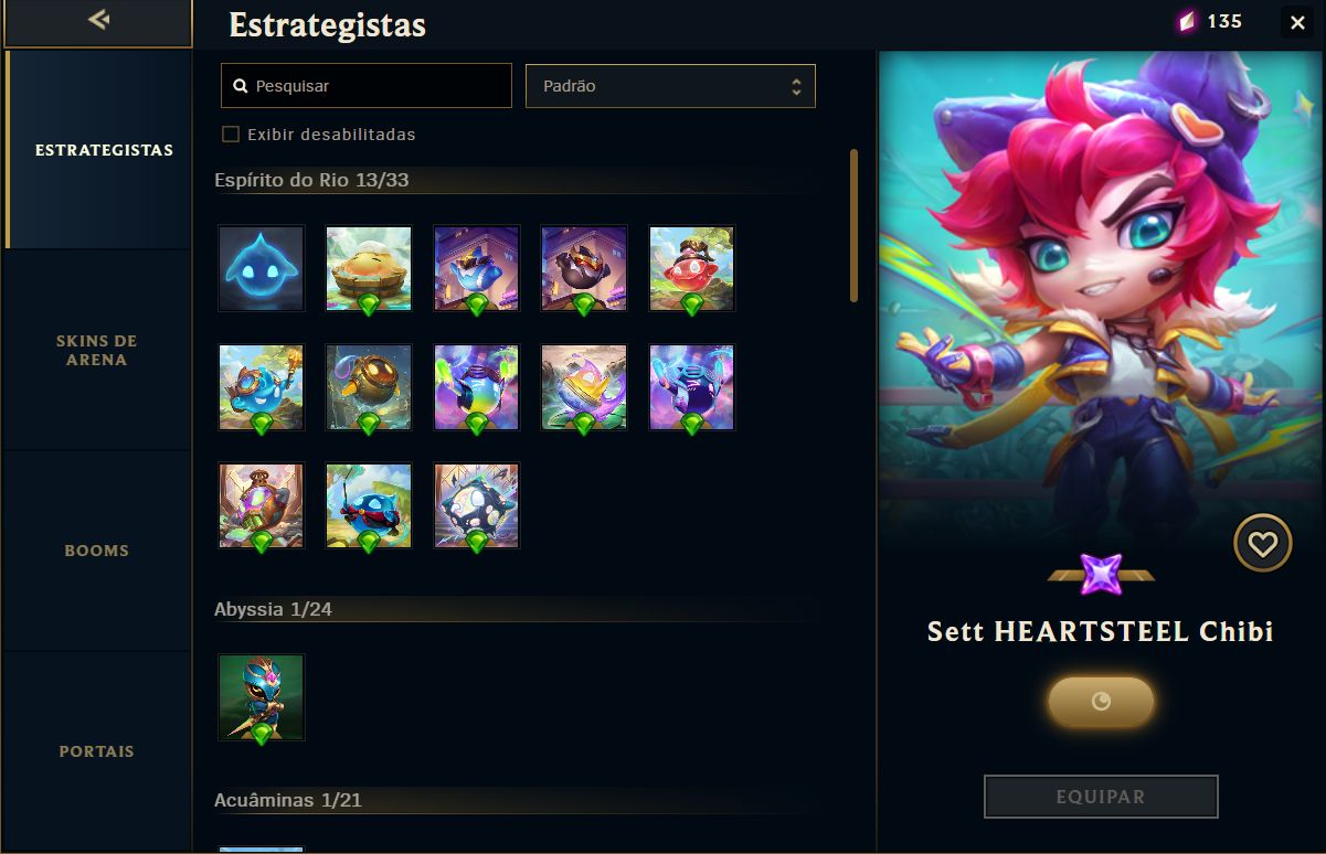 CONTA VETERANA 2015 [FA]: SETT CHIBI MÍTICO + 24 LENDÁRIAS + ZIGGS ODISSEIA