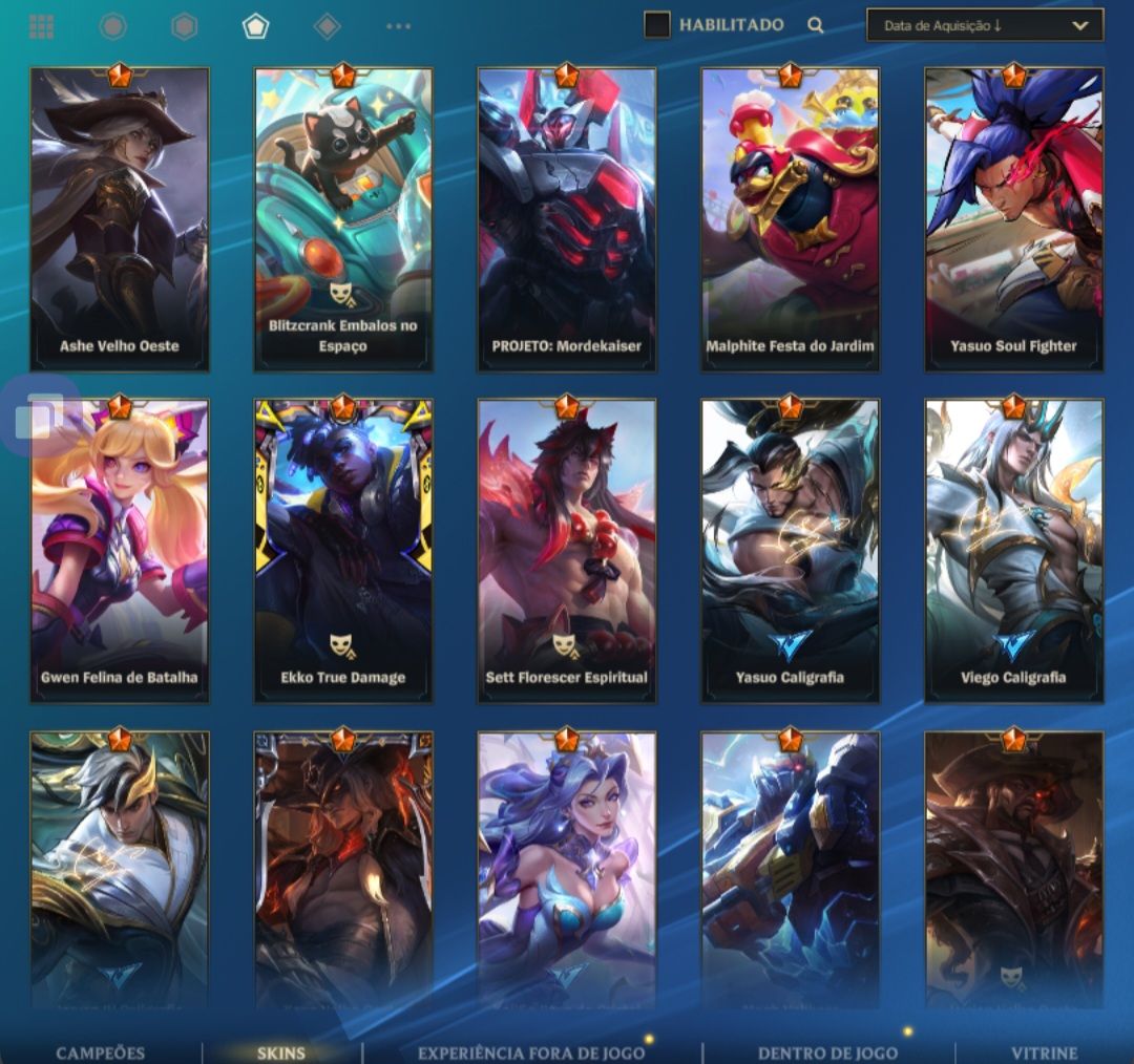 CONTA WILD RIFT MONARCA/LENDA 65,8K COLECÃO MAIN TOP