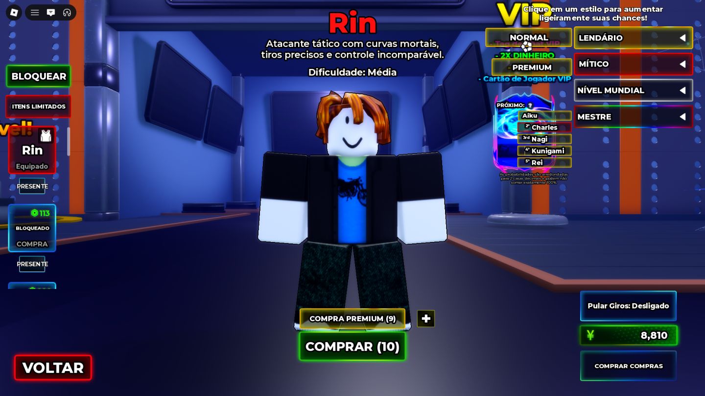 CONTA RIN BLUE LOCK RIVALS À VENDA