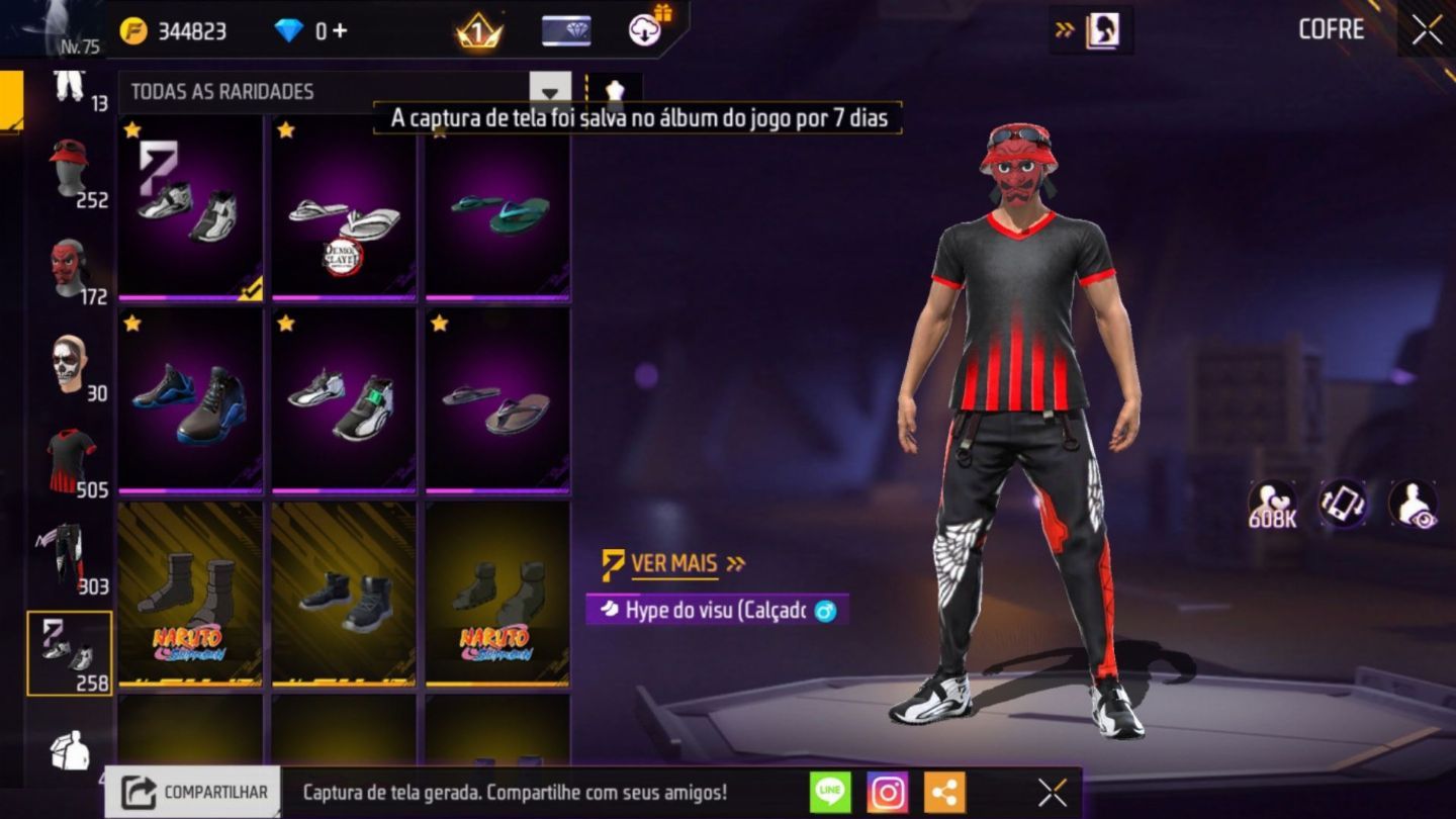 Conta de Free Fire para venda, interessados chamar no chat.