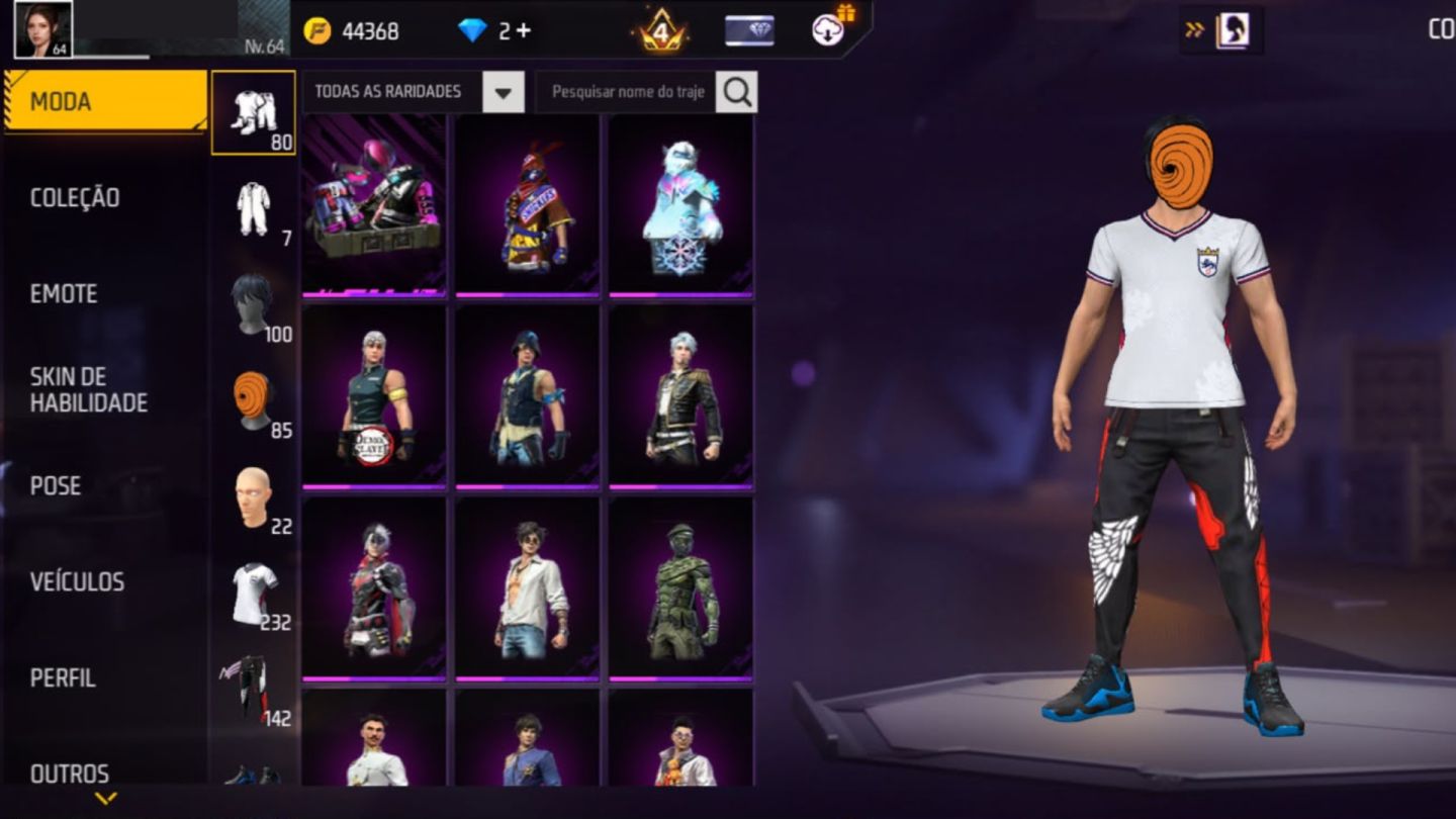 Conta Free Fire Gemada Prime 4 - Conta com Calça Angelical Vermelha!
