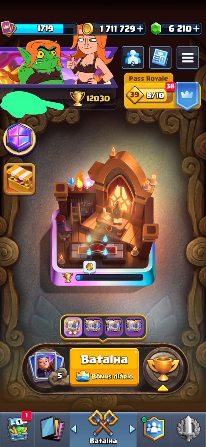 CONTA DE CLASH ROYALE NIVEL 16, COM TODAS AS CARTAS DO JOGO E 12K DE TROFEU