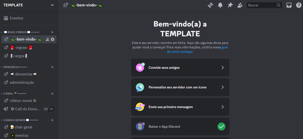 DISCORD SERVER TEMPLATE !-GRUPOS-AMIGOS-EVENTOS-JOGOS-PELO MELHOR PREÇO!!