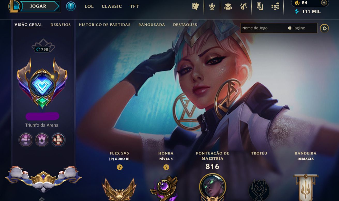 Conta lvl 798 Unranked 360 skins
