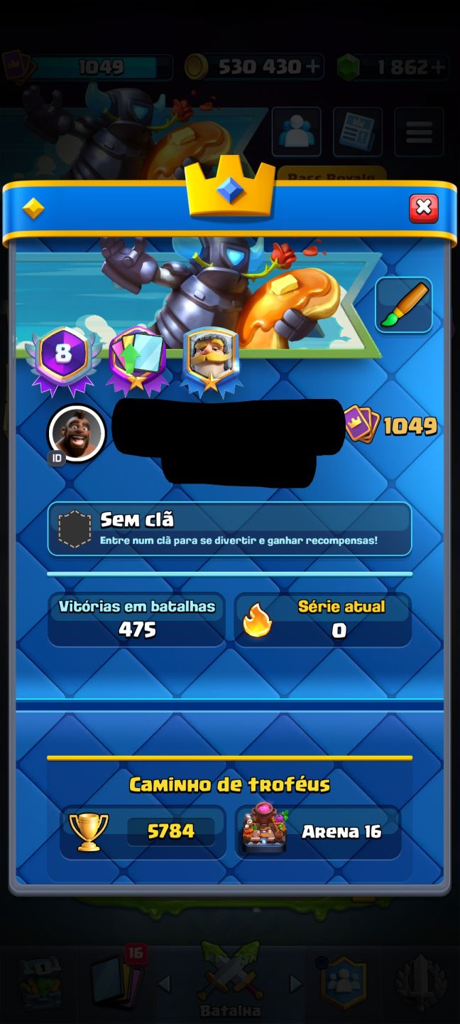 CONTA BRAWL STARS COM SHELLY ESTELAR+CLASH ROYALE