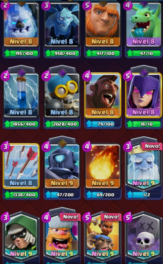 CLASH ROYALE BEM DECK BEM UPADO COM 2 EVOS 8100 TROFEIS 340K DE OURO