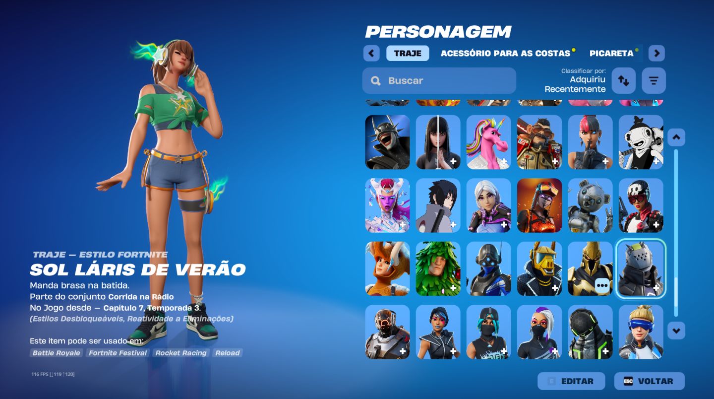 MELHOR CONTA DE FORTNITE PC 201 SKINS + MUITOS COSMÉTICOS