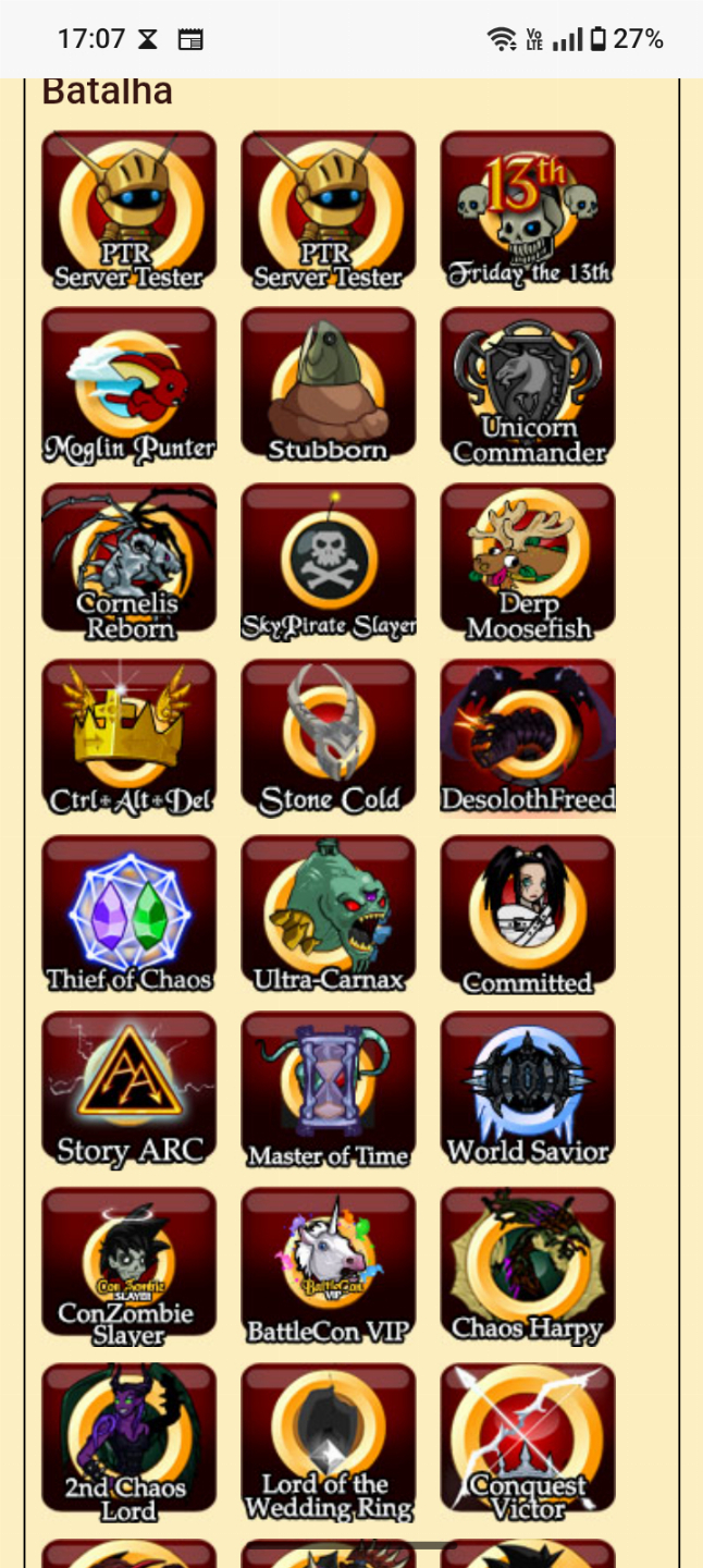 CONTA AQWORLDS 162 BADGES + HARD FARMS INSANOS