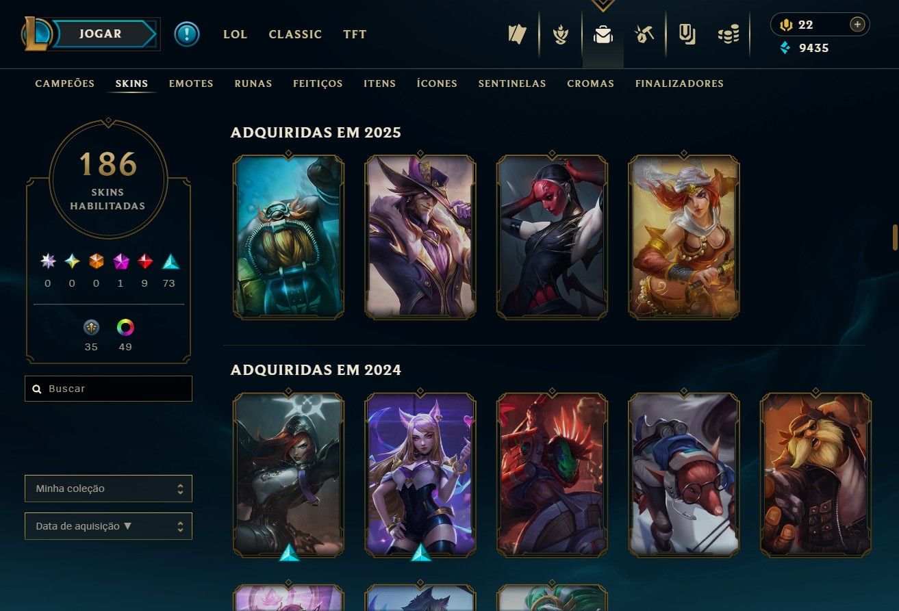 CONTA LOL E VALORANT - LOL LVL 297 - VALORANT LVL - 38