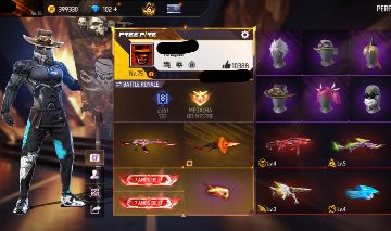 Conta free fire gemada level 75 10K likes com steampunk entrada bandeirao punho