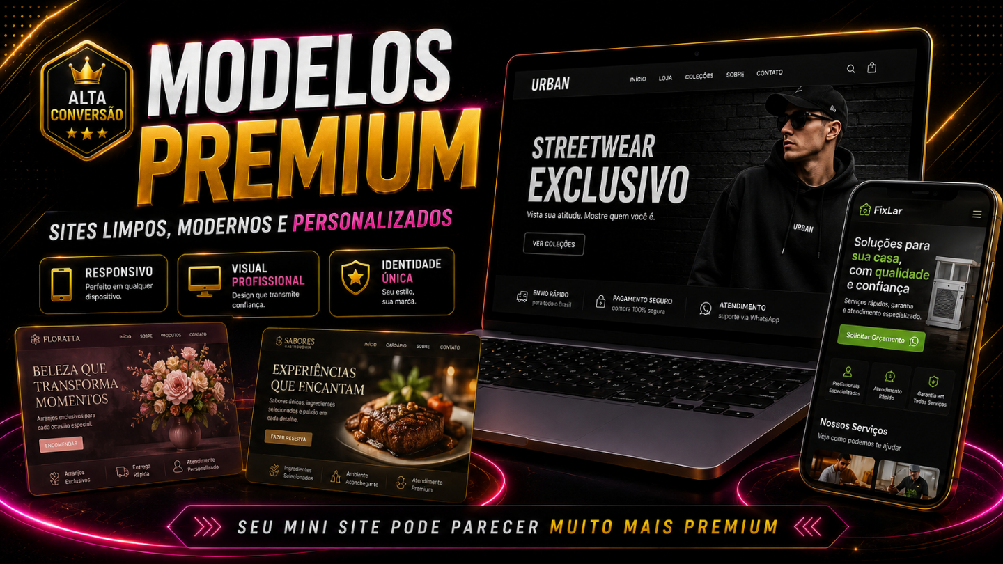 Criação de Mini Site Premium | Página Web Profissional