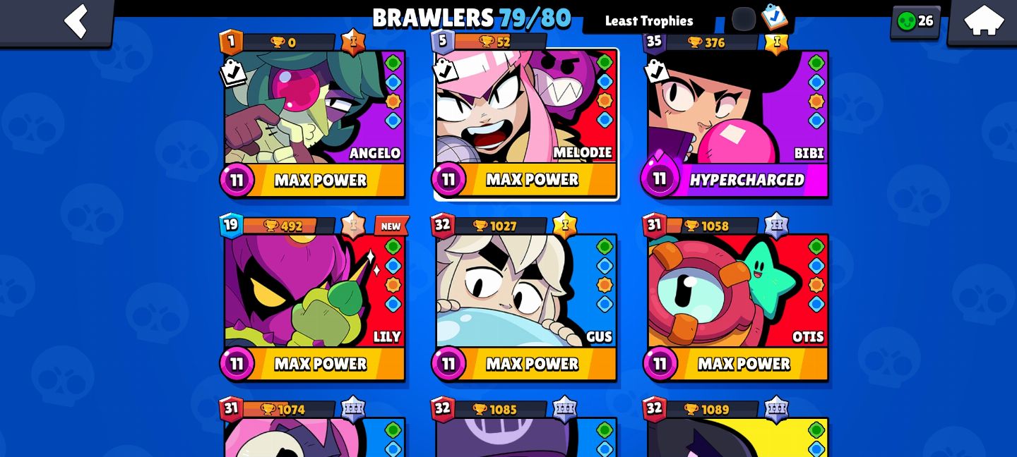 BRAWL STARS CONTA DE 90K / 48 RANK 35 / 14/15 PASSES /+ DE 100 SKINS