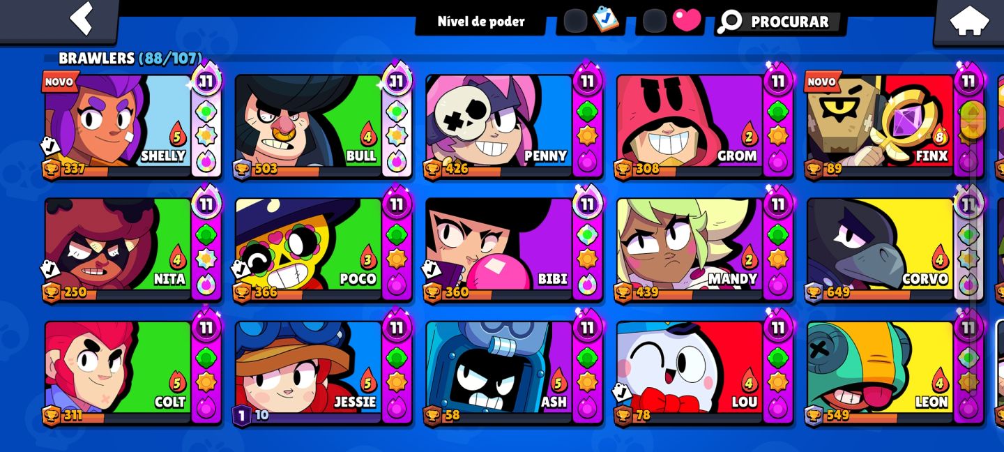 Conta Brawl com Shelly estelar!!!!