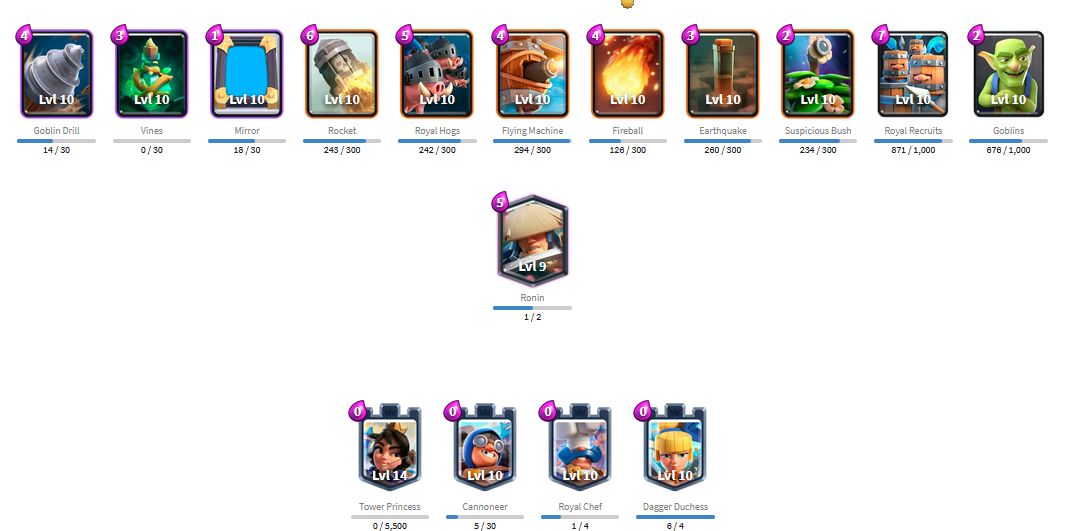 CONTA CLASH ROYALE 10K