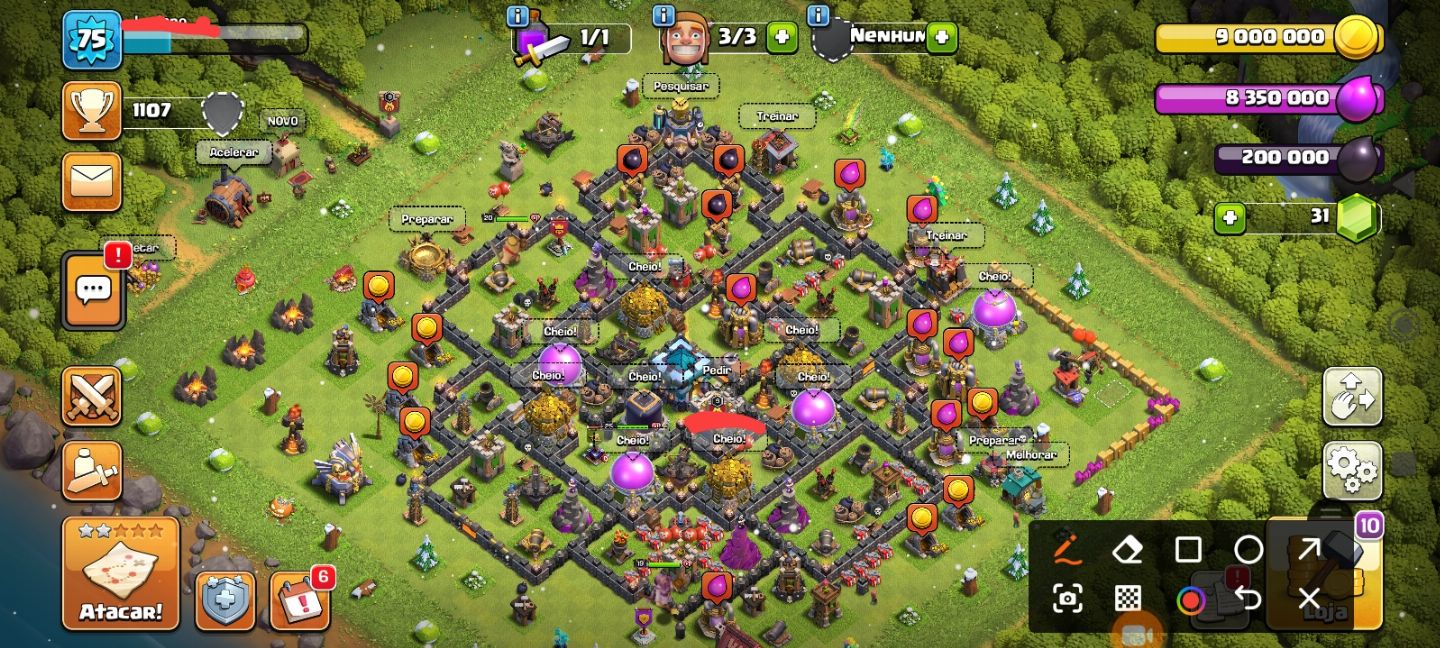 Conta de Clash of clans com quase tudo que possa ser de graça