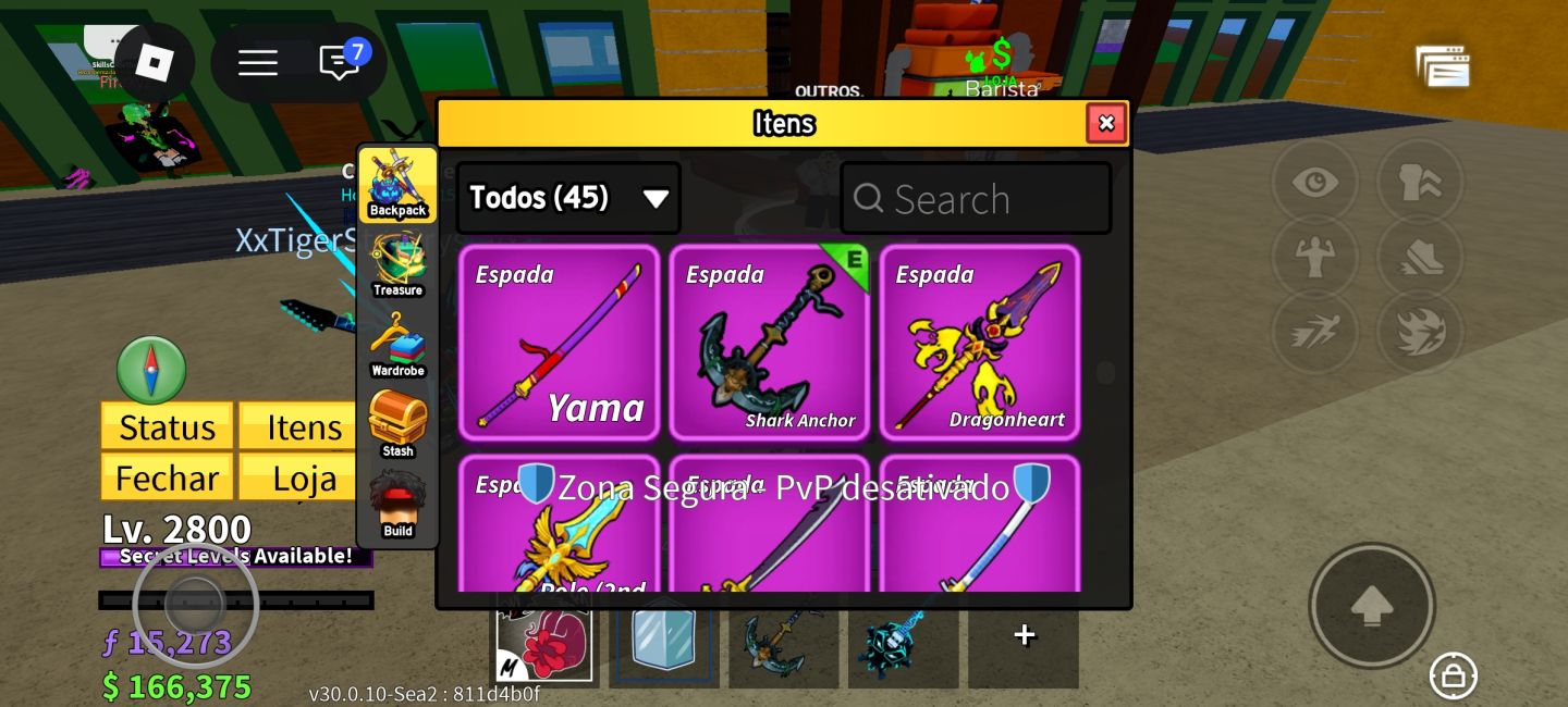 Conta de roblox focada em blox fruit