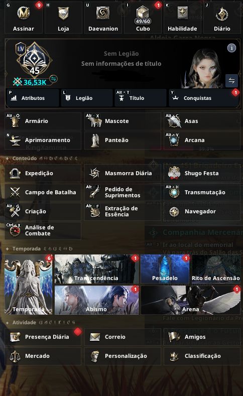 AION 2 | CONTA LEVEL 45 | MAGO | ASMODIANO | TRINIEL | AMÉRICA DO SUL |