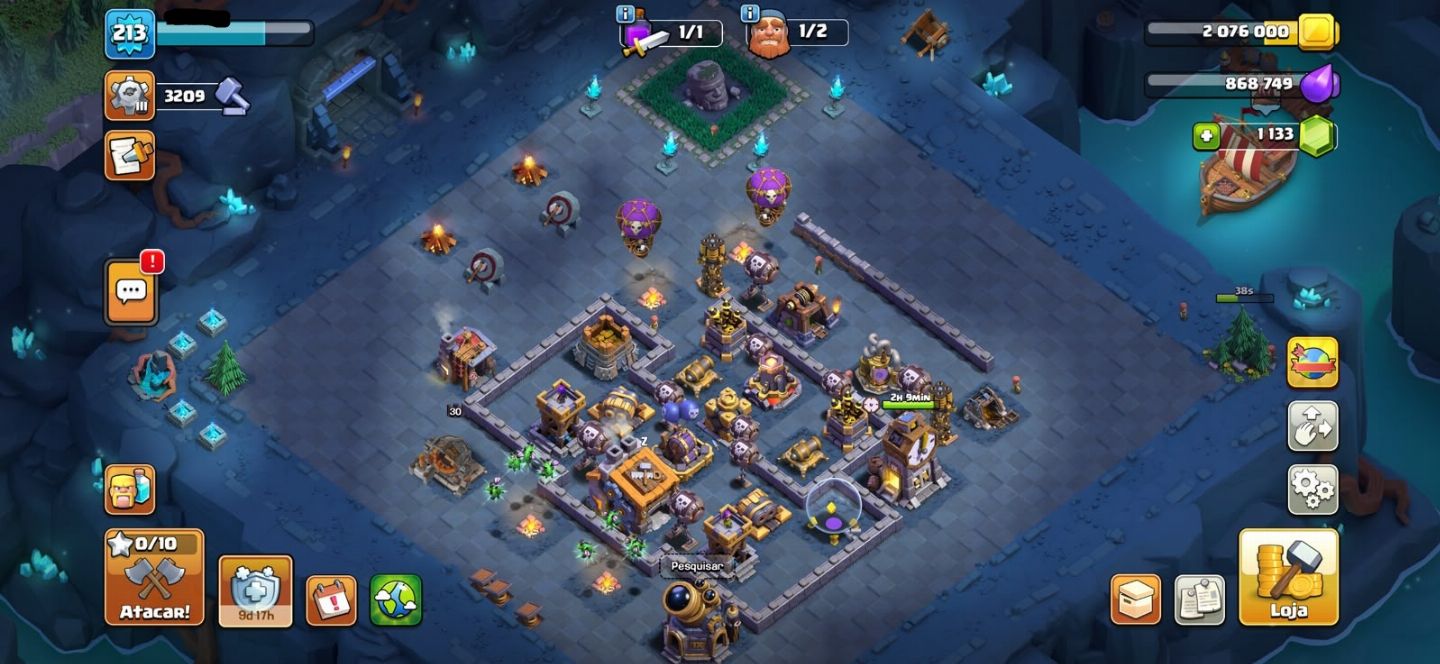 CV 16 CLASH OF CLANS COM VÁRIAS SKINS E MUITO UPADA