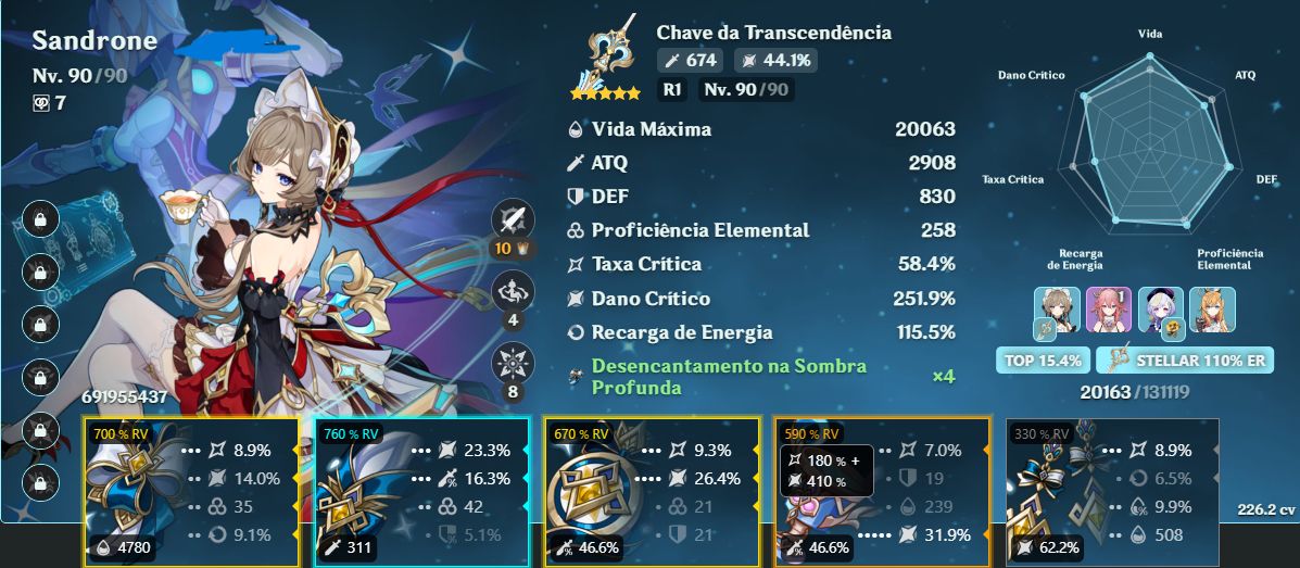 Sandrone C0R1 + TIME SEMI PREMIUM Odette Buildada | MUITO DANO!