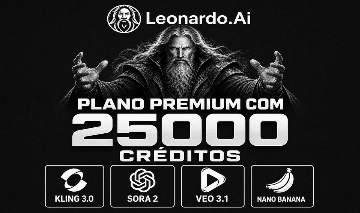 LEONARDO AI 25000 CRÉDITOS | CONTA PRIVADA | KLING 3.0 | SORA 2 | VEO 3.1 | 30D