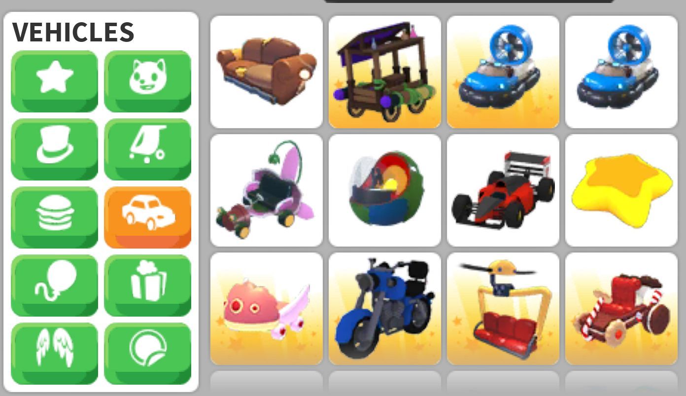 Adopt me vendas (Pets, neons, carros, etc)
