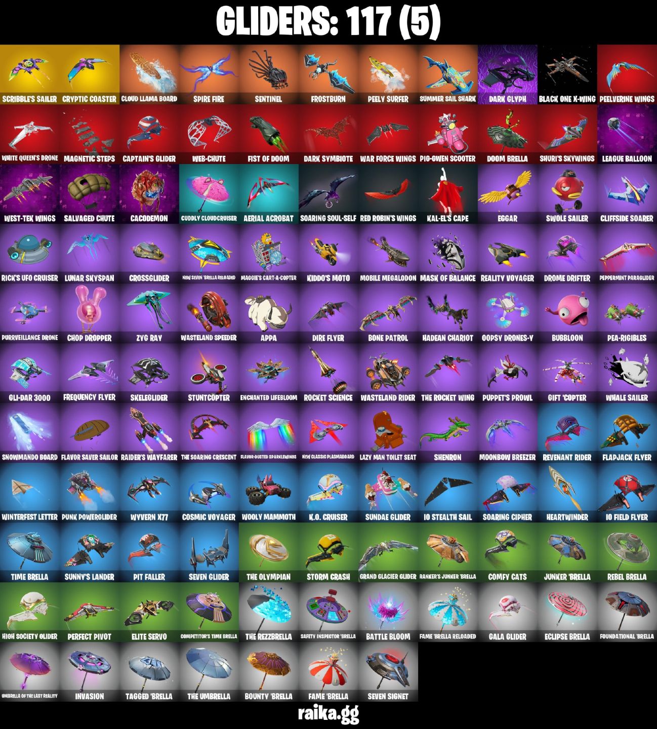 93 Skins - vivi chroma, lina scorch, subzero cryptic, candy axe, 100 vbucks