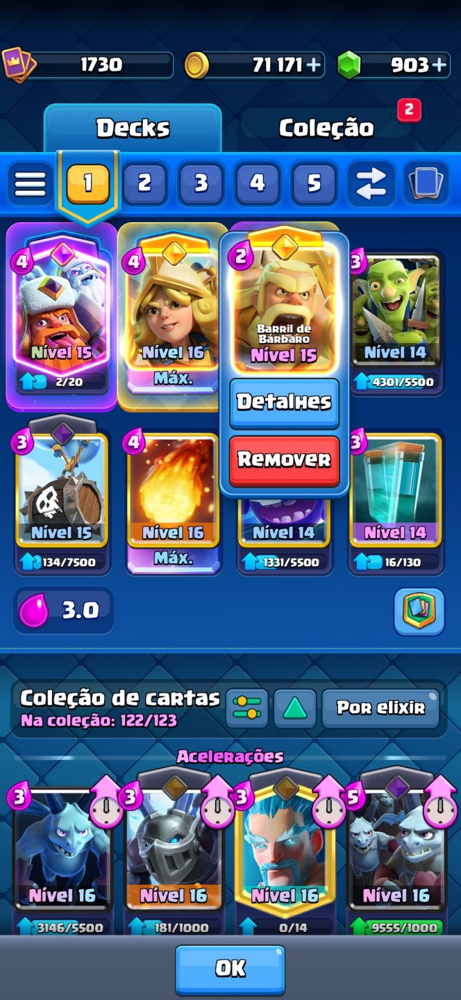 CONTA CLASH ROYALE 9 ANOS + BRAWL STARS 600 GEMAS + HAY DAY