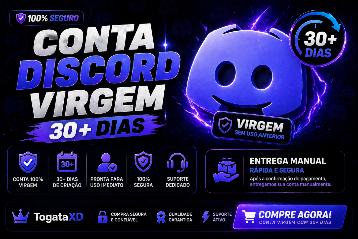 CONTA DISCORD VIRGEM +30 DIAS