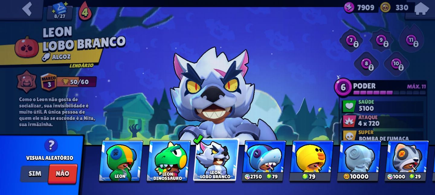 Conta brawl com varios lendarios e varias skins