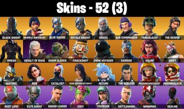 CONTA FORTNITE COM CAVALEIRO NEGRO, SEASON 3 FULL, OMEGA COMPLETO E 52 SKINS!