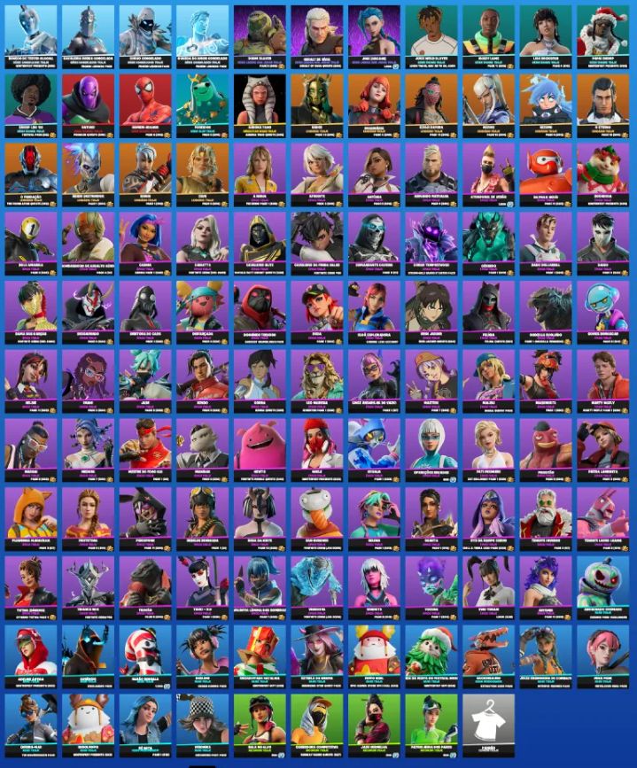 CONTA FORTNITE + DE 120 SKINS | SKINS RARAS DE PASSE E LOJA! SKINS DE PARCERIA!