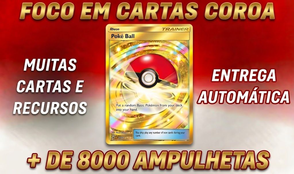 CONTAS POKÉMON TCG POCKET - COM CARTAS COROA + DE 8000 AMPULHETAS | ENTREGA AUTO