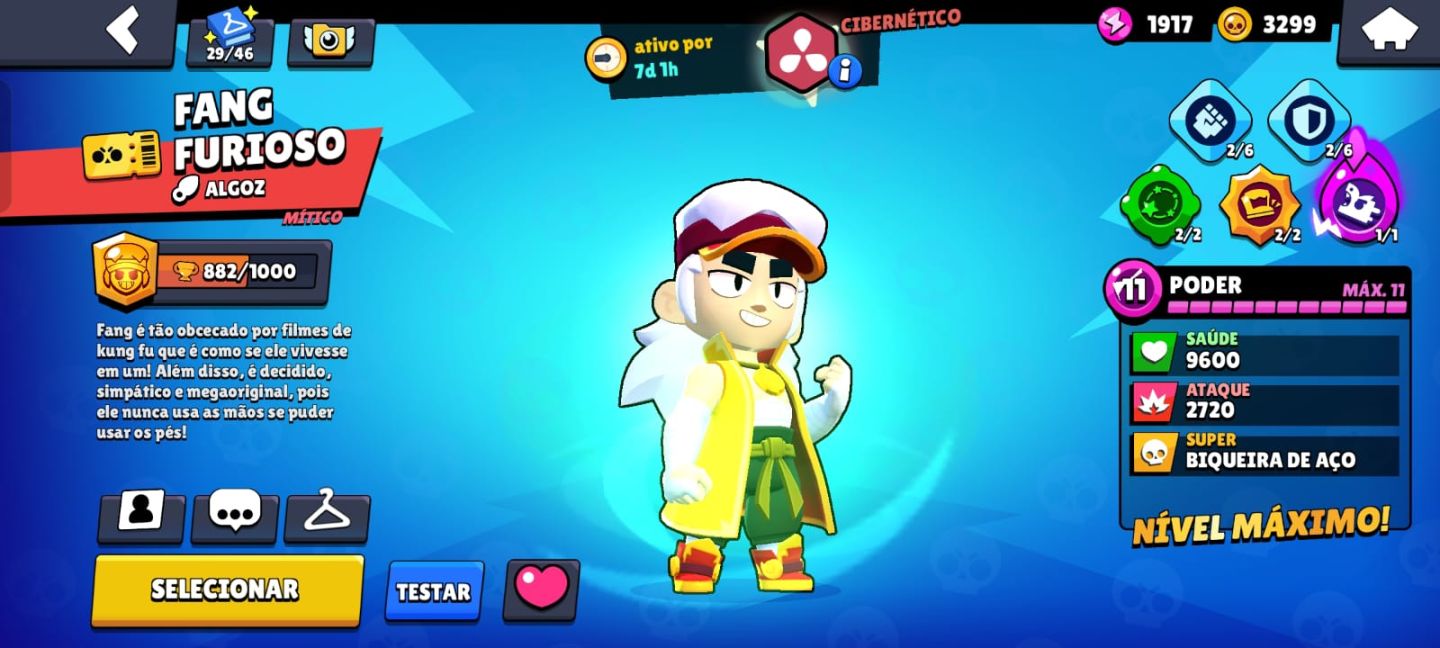 Conta Brawl Stars upada com mais de 1620 horas de jogo e algumas skins limitadas