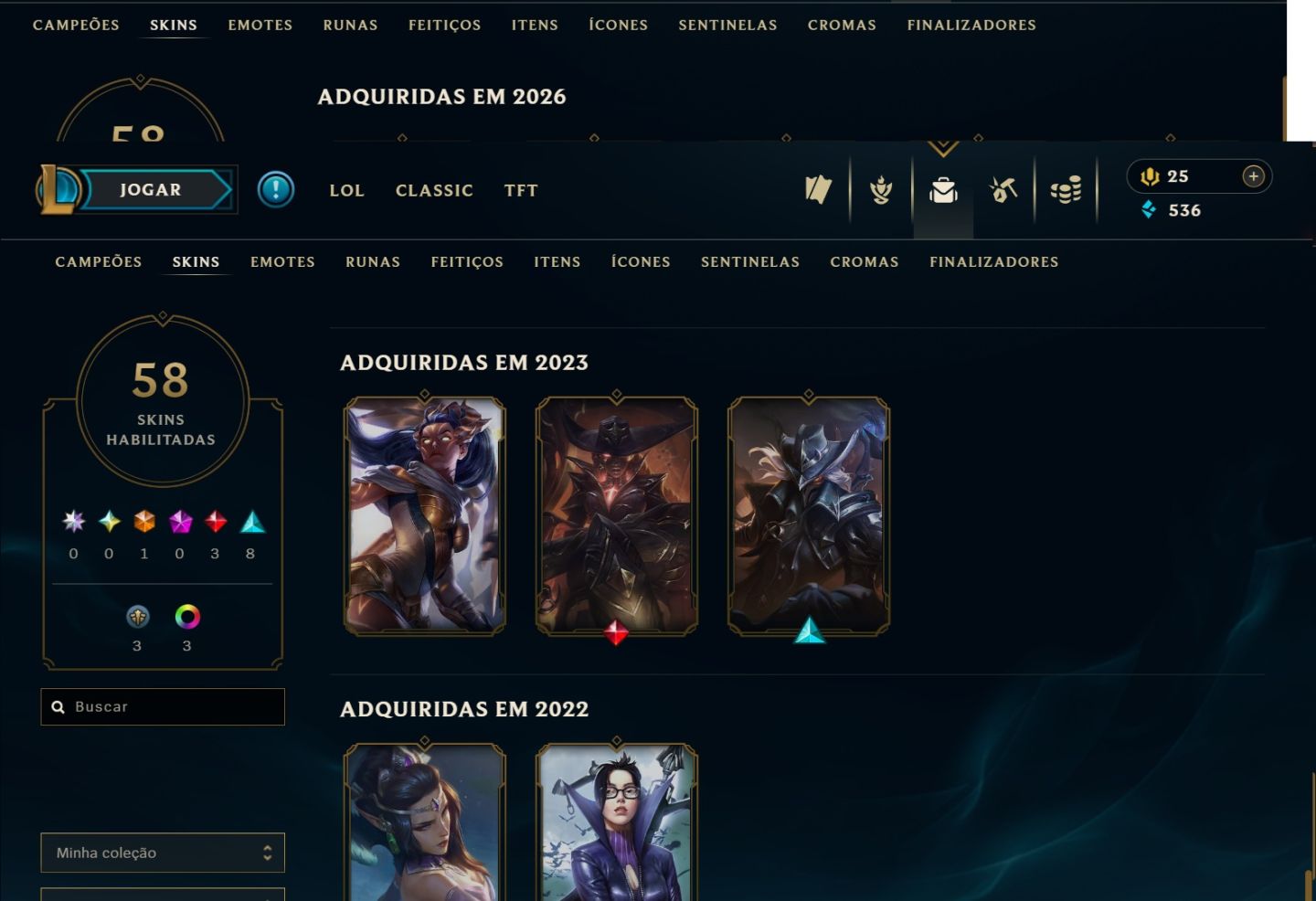 Conta de league of legends Ouro na solo e platina na flex