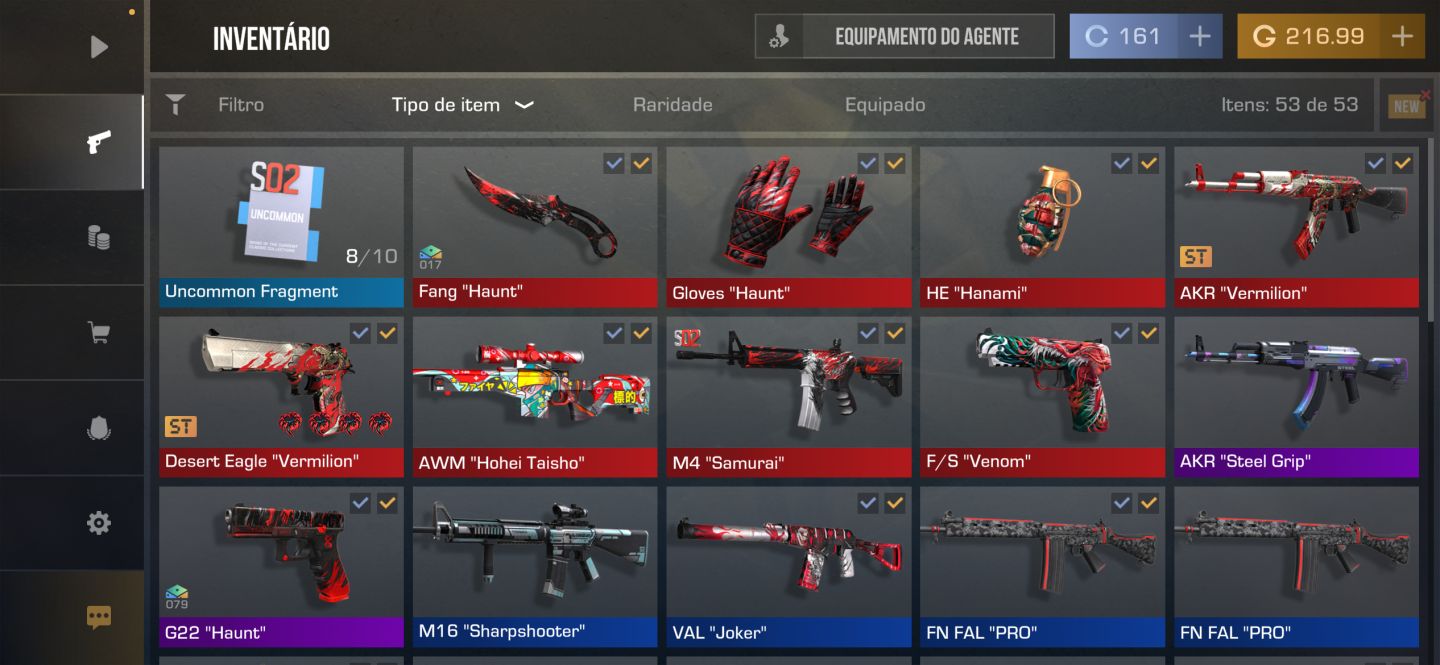 Standoff Conta Full acesso - Kit vermelho - Faca e luva