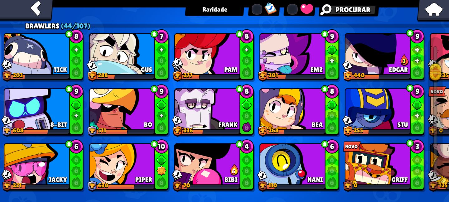 CONTA BRAWL STARS COM SHELLY ESTELAR+CLASH ROYALE