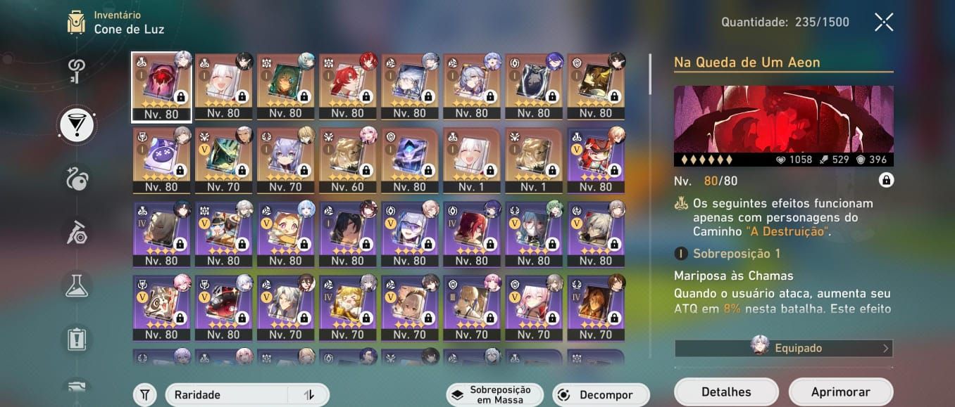 Conta honkai vários personagens