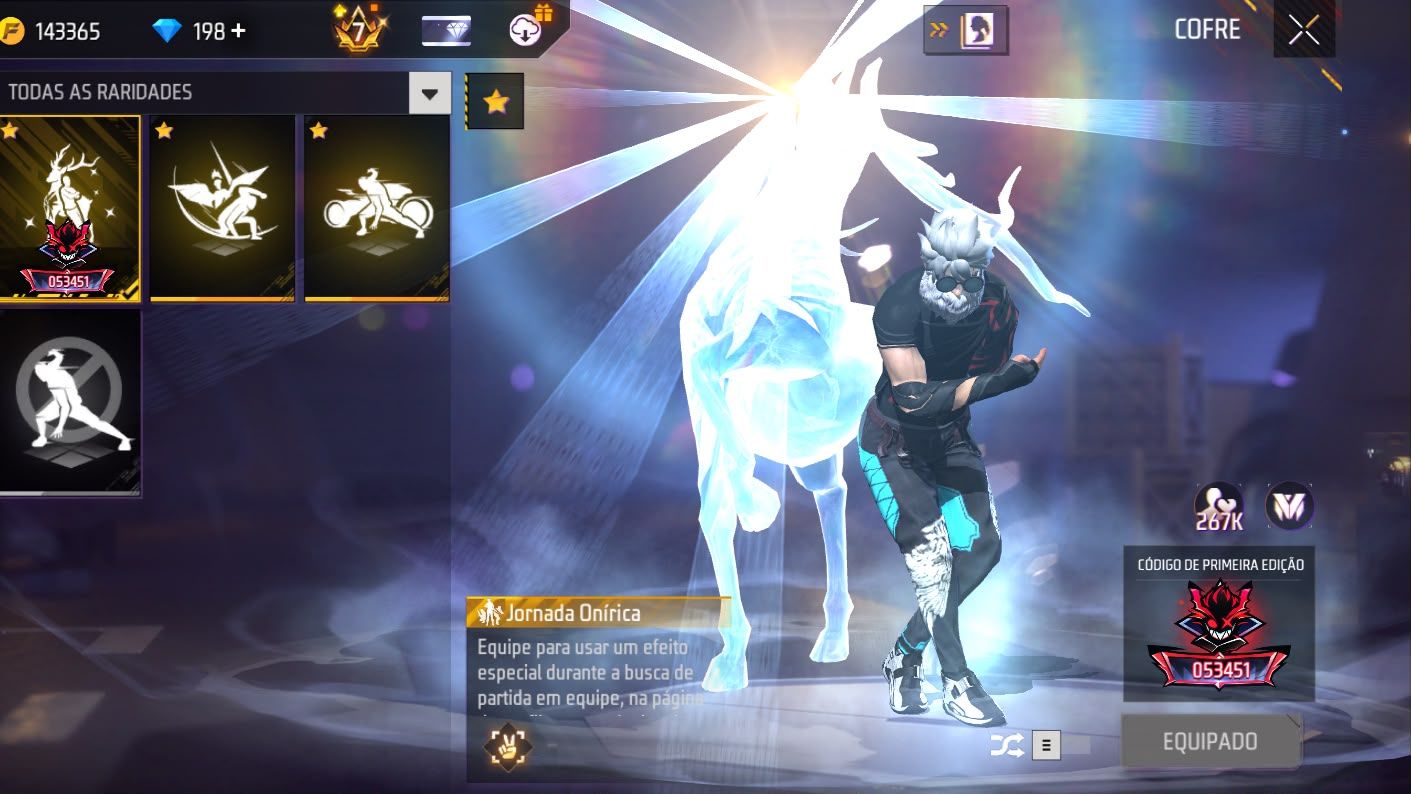 Conta free fire gemada com angelical barbinha punho bandeirao troca nick prime 7