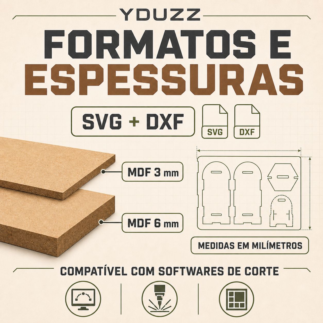 Kit 10 Suportes de Celular MDF 3mm e 6mm | SVG + DXF para Corte Laser CNC