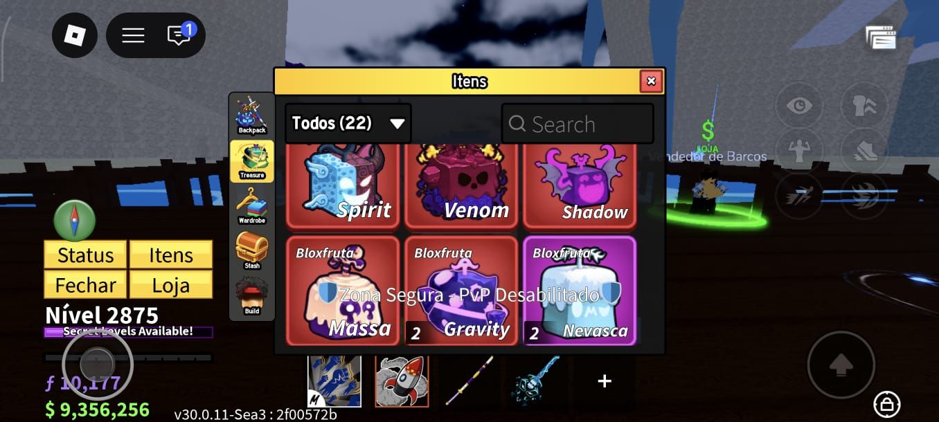 Conta blox fruit com dragão permanente magnet portal e Lightning