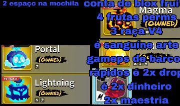 CONTA DE BLOX FRUITS 4 FRUTAS PERMS 2X DROP BARCOS RÁPIDOS 2X DINHEIRO