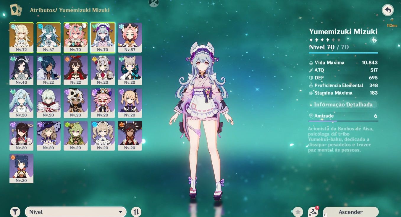 Genshin Varesa + Vodyanitsa e Mizuki C1 AR41 e Star Rail Aventurine WF AR40
