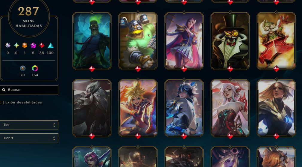 FULL ACESSO - 287 SKINS - MESTRE - 69,4K ESSENCIA AZUL - LEVEL 853