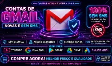 CONTA GMAIL SEM SMS - FULL (novos, login garantido, menor preço)