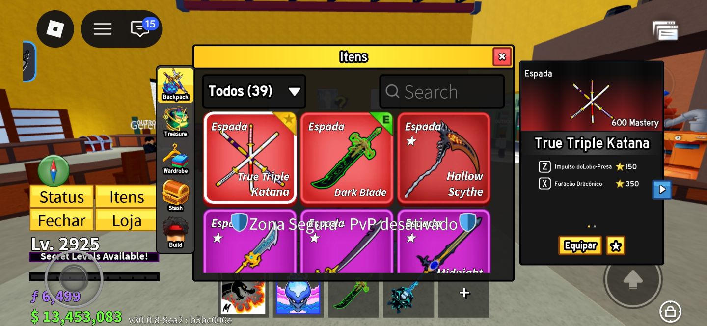 CONTA BLOX FRUITS COM ICE PERM E DARKBLADE LEVEL 2925 [VALOR NEGOCIÁVEL]