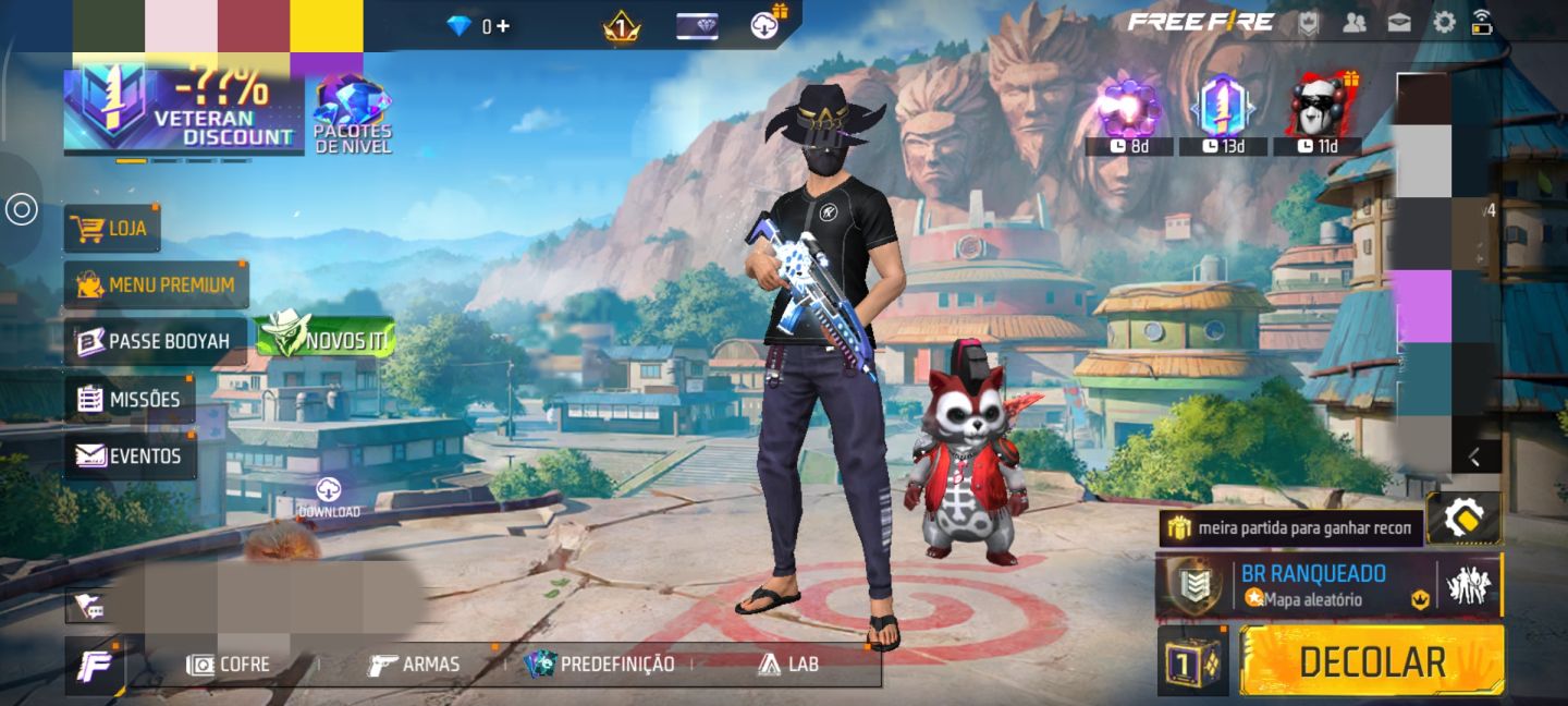 Conta Free fire - Camisa rara do fluxo e parceria Naruto