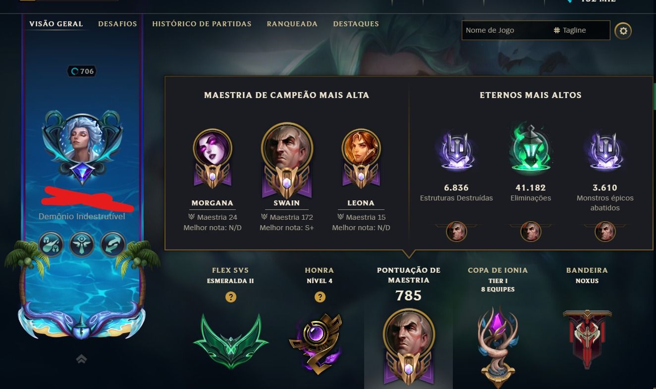 Lv 706 / 2017 / 363 SKINS / quase 2kk swain
